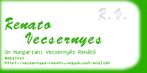 renato vecsernyes business card